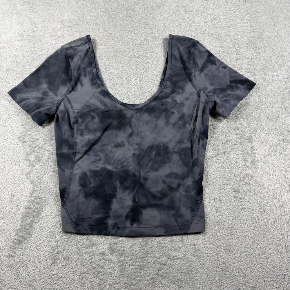 Lululemon‎ Align T-Shirt Women 4 Diamond Dye Pitch Grey Short Sleeve Nulu